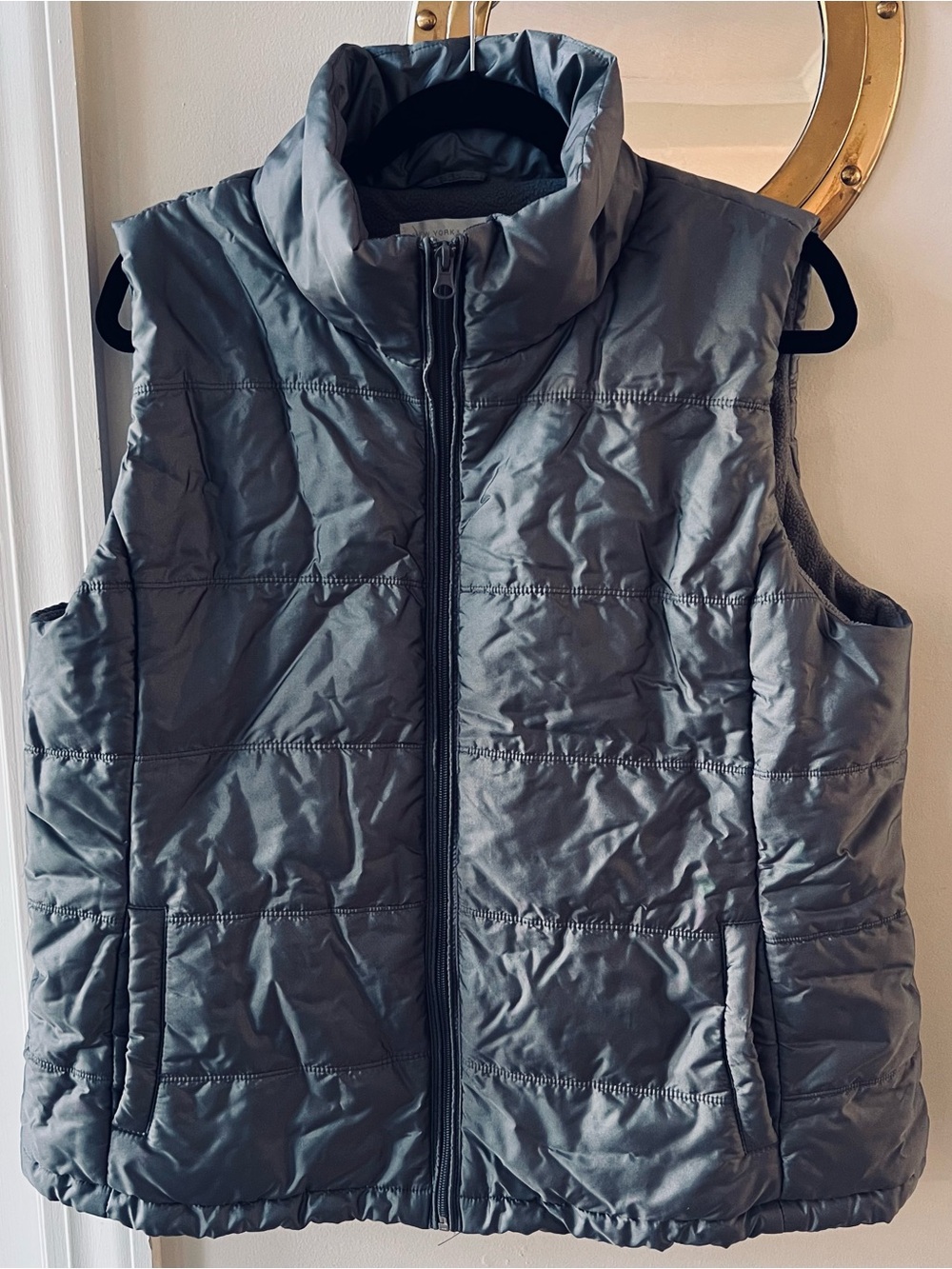New York & Company Gray Puffer Vest